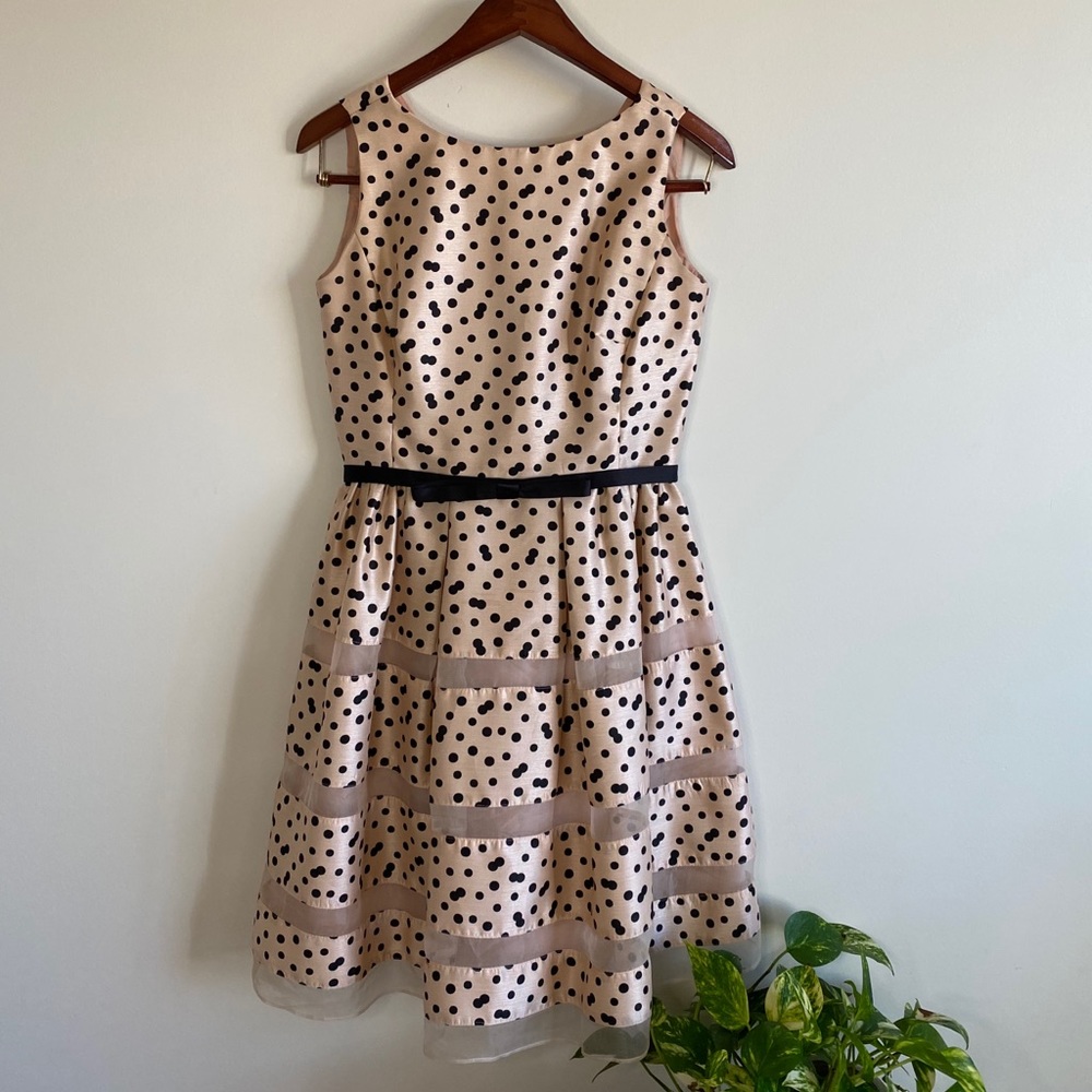 Modcloth Pink Rosé Bubbly Polka Dot Dress